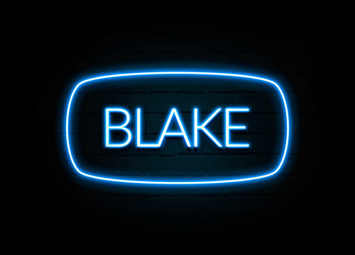 Blake  - colorful Neon Sign on brickwall