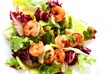 salad with grilled shrimp 
