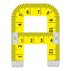 Letter a ruler icon, cartoon style