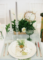 Wedding table setting.