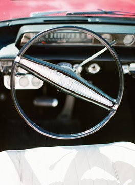 vintage car steering wheel