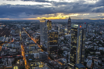 Skyline of Frankfurt, Germany at night