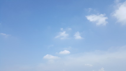 many clouds in the clear blue sky