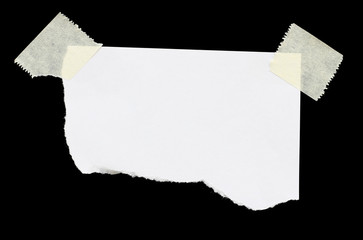 torn paper isolated on black background with copy space for text