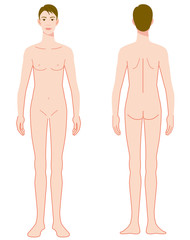 Fototapeta premium 男性 前後 裸