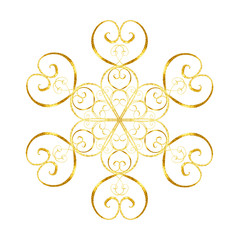 Gold snowflake in oriental style