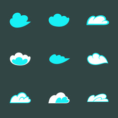 Cloud icon set. 