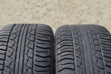 Automobile wheel. Rubber tires. Summer rubber set for the car. W © eleonimages