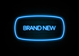 Brand New  - colorful Neon Sign on brickwall