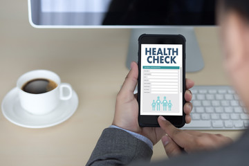Digital HEALTH CHECK Concept working with computer interface as medical Healthcare