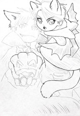 Drawing in the style of anime. The image of a fictional characte