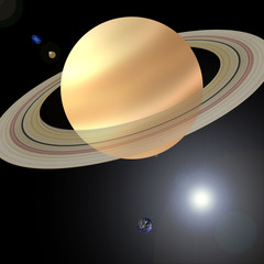 土星　惑星　太陽系　銀河 © chris