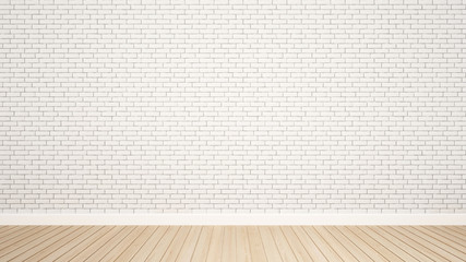 Showroom or empty room brick wall decorate for art work - Interior design - 3D Rendering