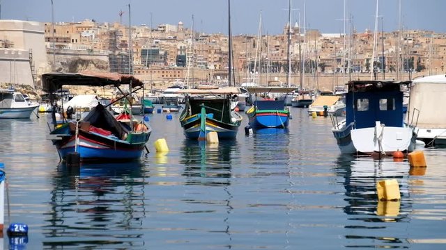 View on Malta bay between Kalkara and Birgu.