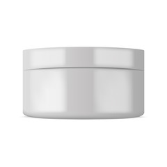 Plastic cosmetic container for cream or powder. Vector