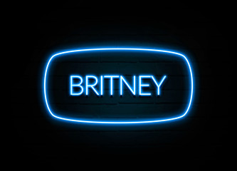 Britney  - colorful Neon Sign on brickwall