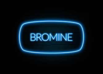 Bromine  - colorful Neon Sign on brickwall