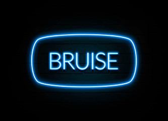 Bruise  - colorful Neon Sign on brickwall