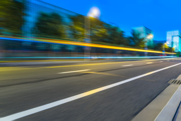 Fototapeta premium light trails in the downtown district, china..
