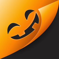 Halloween Pumpkin card on Yellow and black background.