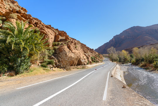 Road to Todgha Gorge in Morocco
