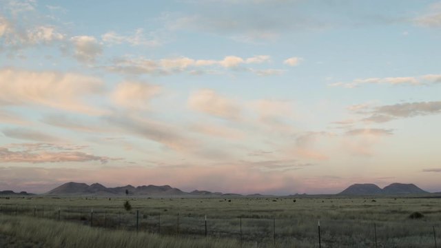 Landscape of the west texas mountains at sunset.