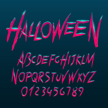 Halloween Font, Letters And Numbers