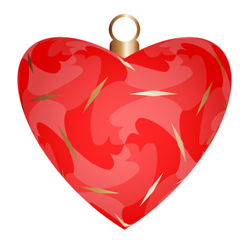 Colorful christmas decoration in the form of heart.