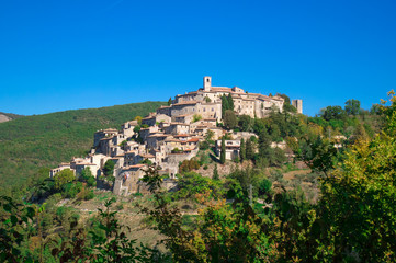 Fototapeta na wymiar Labro (Italy) - In province of Rieti, Labro is a very nice little medieval stone town over the Piediluco lake, in Lazio region, the border with Umbria region
