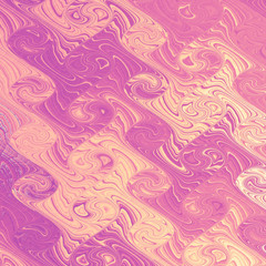 Fantasy colorful curls. Abstract texture in orange and purple colors. Digital fractal art. 3D rendering.