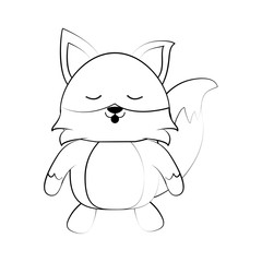 fox with open arms cute animal cartoon icon image vector illustration design