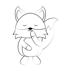 fox with open arms cute animal cartoon icon image vector illustration design