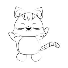 fox with open arms cute animal cartoon icon image vector illustration design