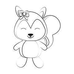 squirrel cute animal cartoon icon image vector illustration design