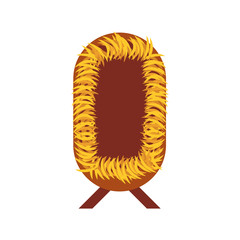 straw cradle manger christianity element icon