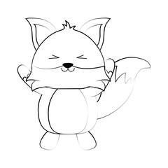 fox cute animal cartoon icon image vector illustration design