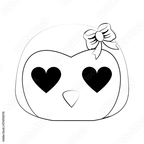 Penguin With Heart Eyes Cute Animal Cartoon Icon Image - 