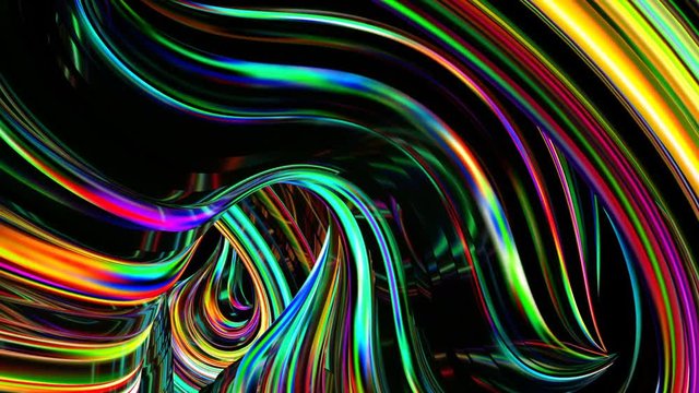 Neon abstract background. Dance of the lines and lights. 3d rendering