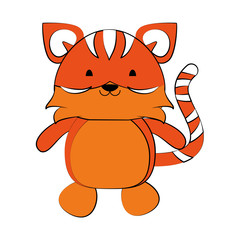 tiger cute animal cartoon icon image vector illustration design