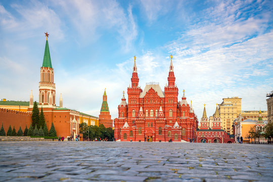 Historical buildings at the Red Square in Moscow