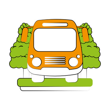 school bus frontview icon image vector illustration design