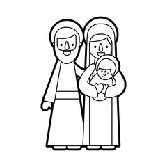 nativity scene of joseph and mary holding baby jesus