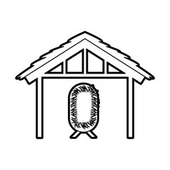 wooden hut house and crib manger design image