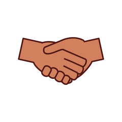 Hands with handshake agreement icon icon over white background vector illustration