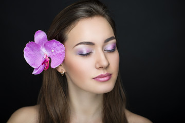 bright pink orchid woman