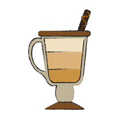 Delicious cold coffee icon vector illustration graphic design