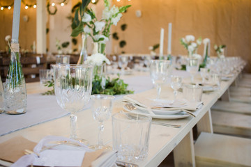 Fototapeta na wymiar Wedding Setup, floral decorations, Hand Made simple decor 
