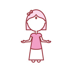 avatar girl icon over white background colorful design vector illustration