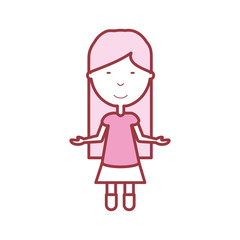 cartoon girl icon over white background vector illustration