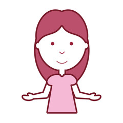 cartoon girl icon over white background vector illustration